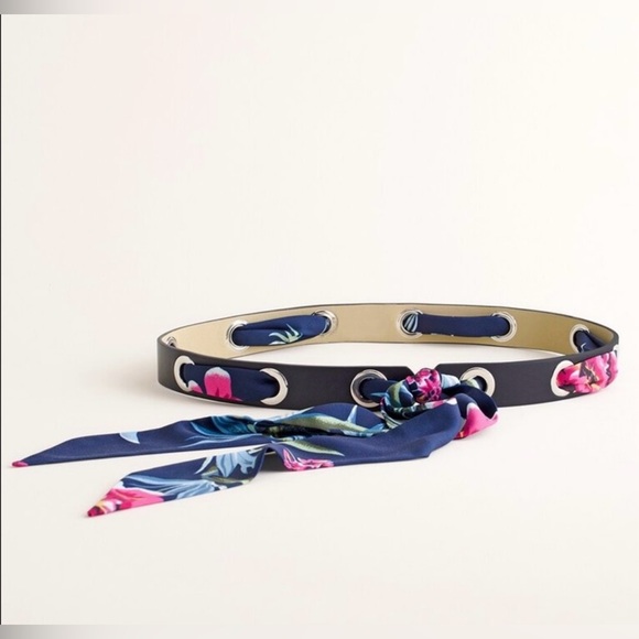 Chico's• Tropical Floral Faux Leather Scarf Belt•Size L - Picture 2 of 5
